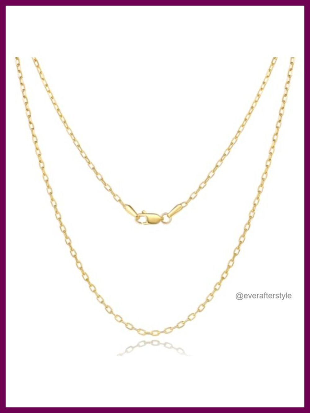 14k Gold Plated Paperclip Chain Necklace for Women Men Dainty Layering
